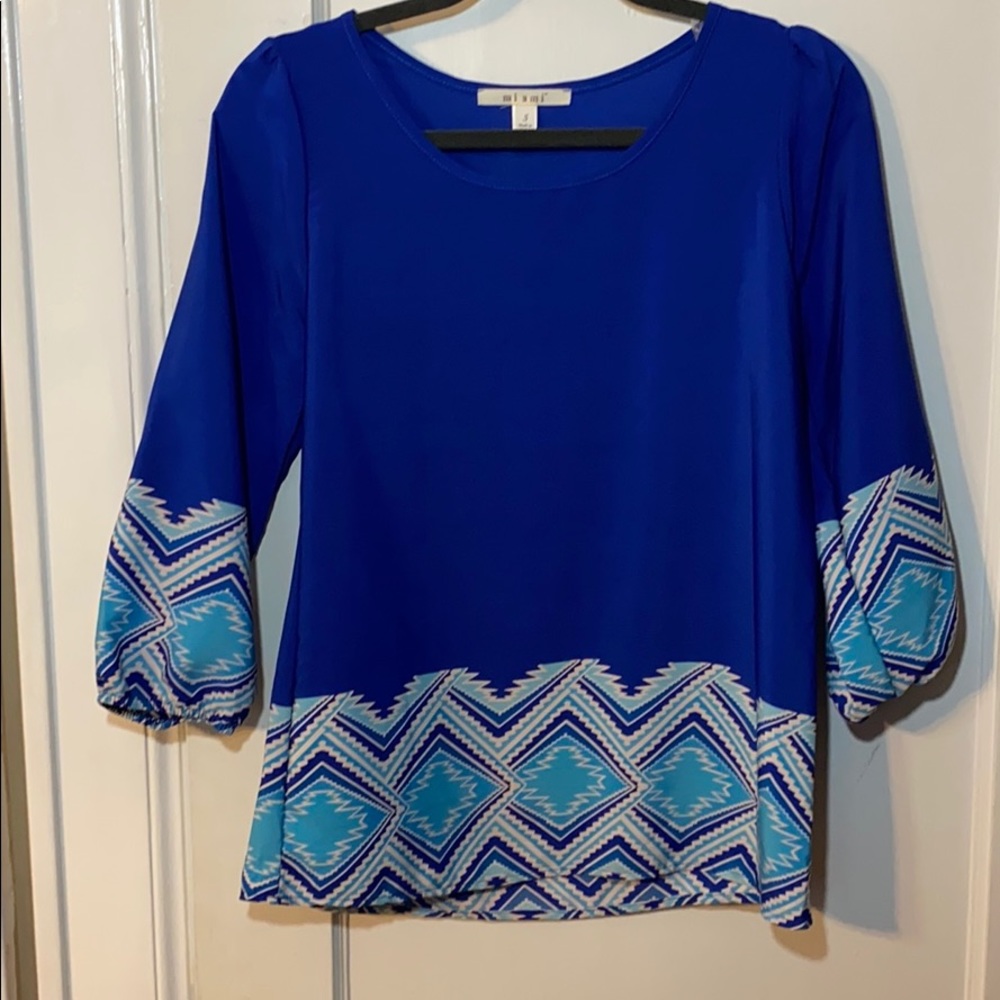 Blue boho top